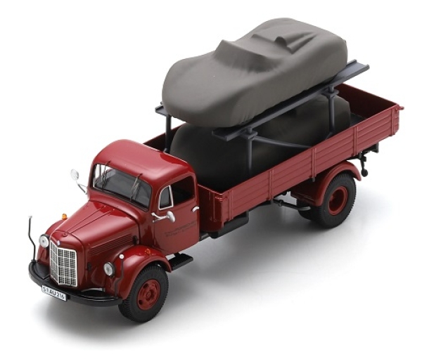 450723600 Mercedes-Benz L3500 Porsche-Renndienst with Porsche 718 RS 1:43